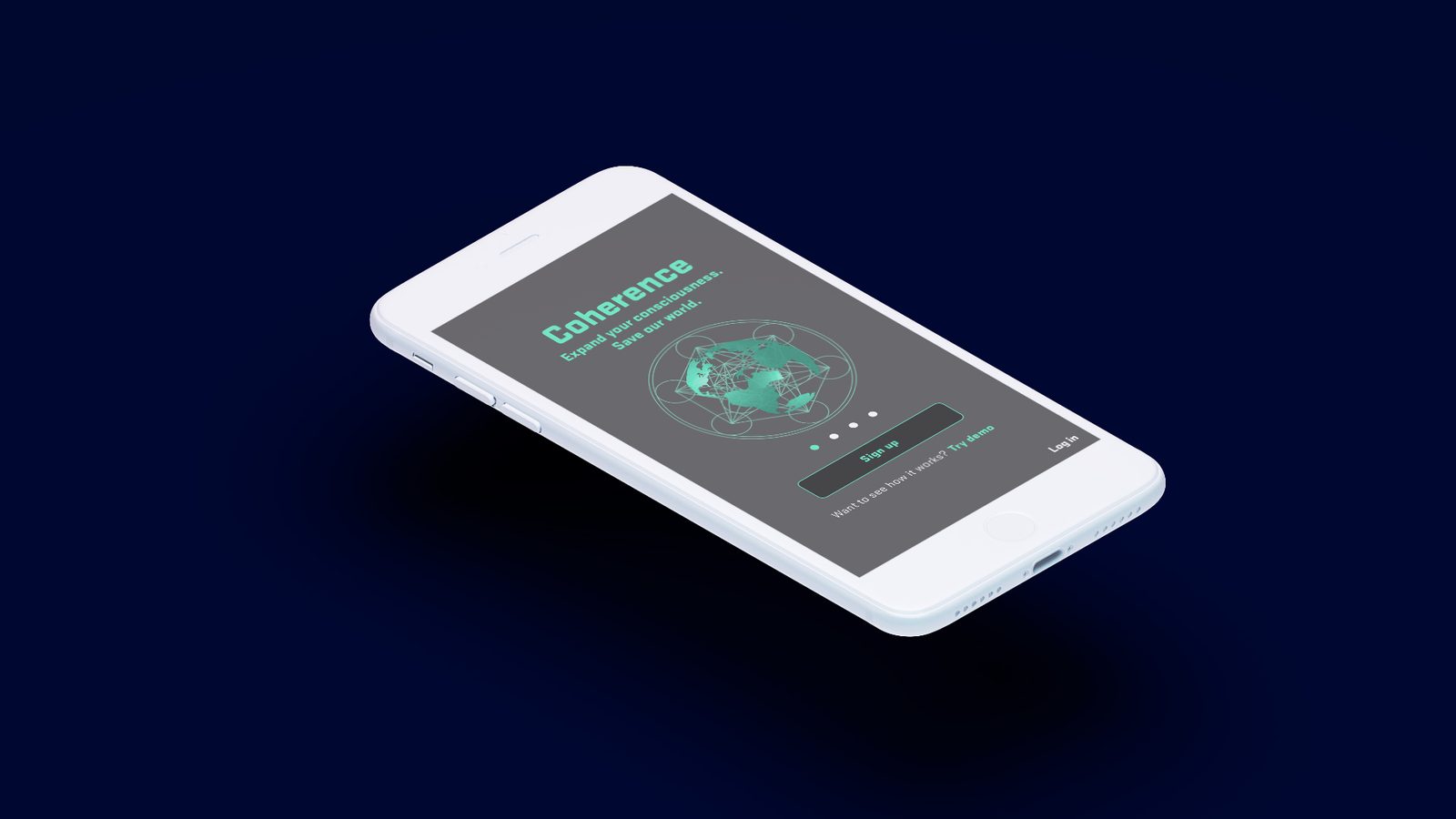 Husani Barnwell portfolio: Coherence App Onboarding Screen Mockup